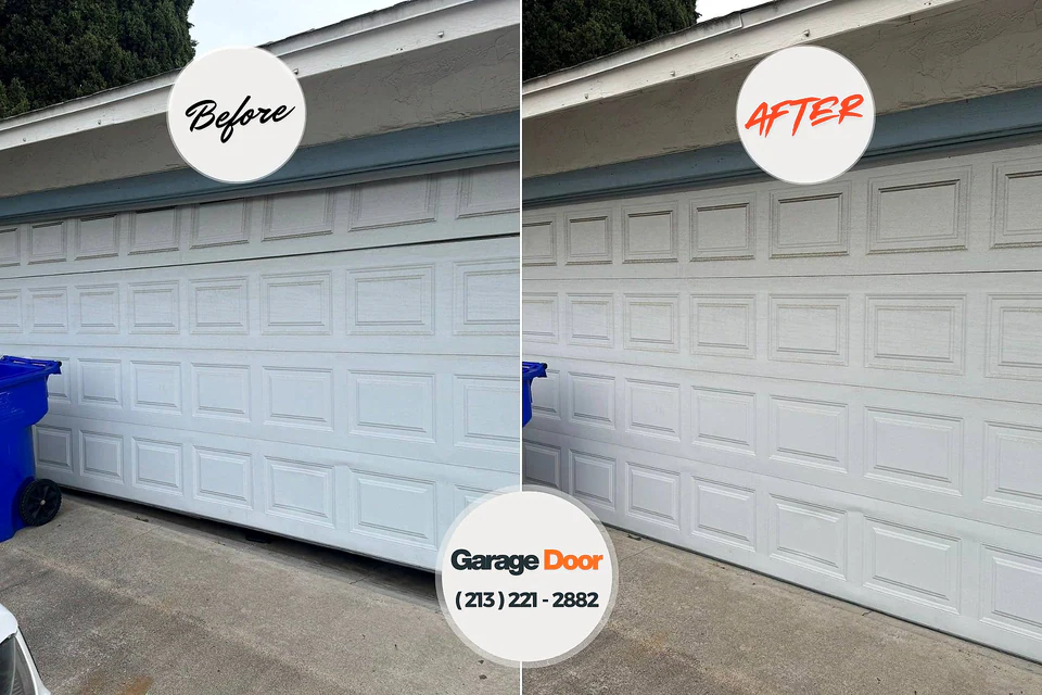 Before and after: garage door repair Bel Air, MD